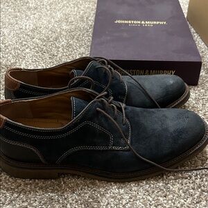 Johnston & Murphy Men's Dark Blue and Brown Oxfords